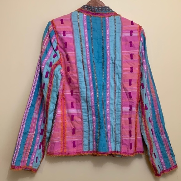 Sandy Starkman | Vintage Embroidered Patchwork Single Breasted 2 Button Blazer M - Picture 17 of 17